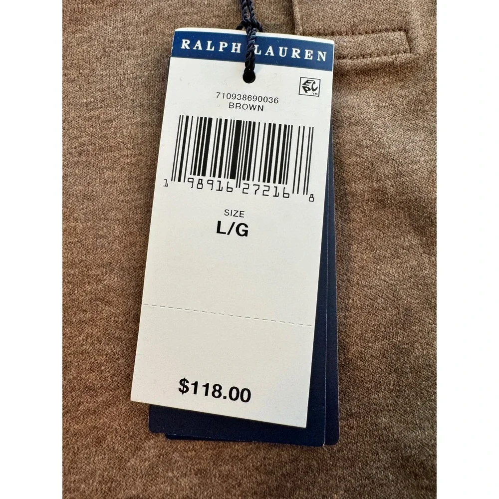 Polo Ralph Lauren Mens Classic Fit‎ Short Sleeve Polo Shirt Brown Heather Large